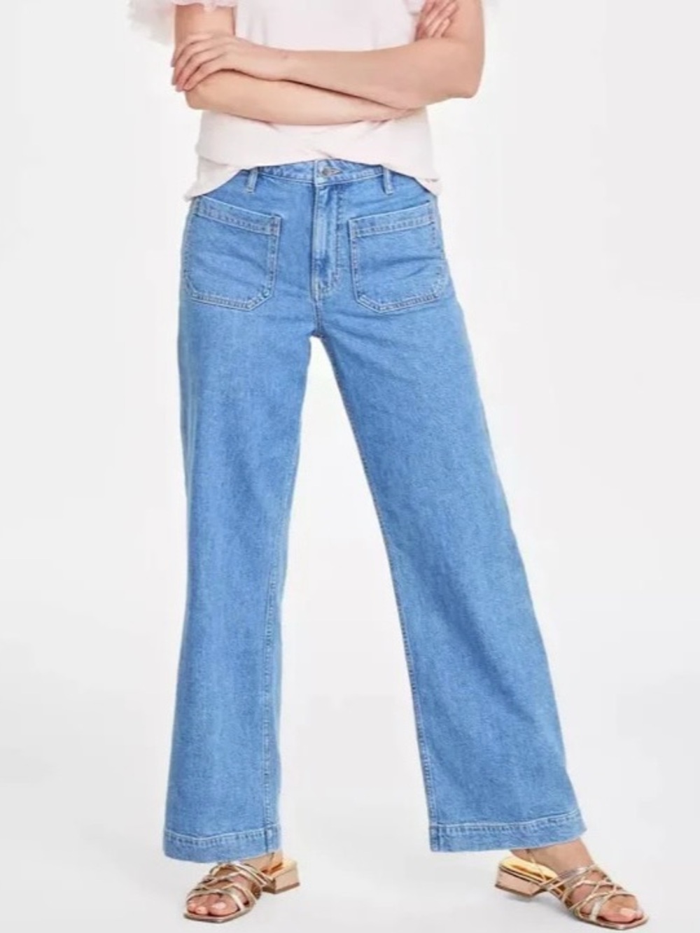 On 34th Patch Pocket Wide Leg Jeans 10/30